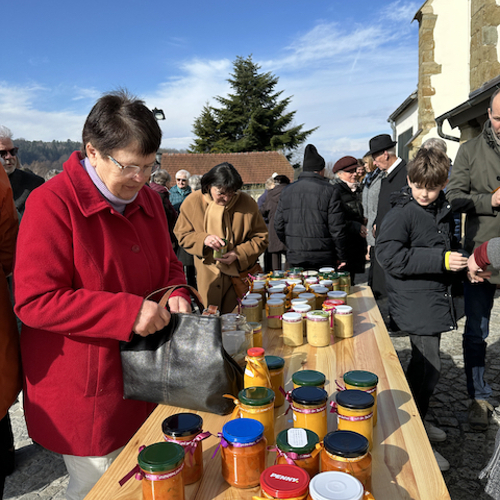 Zur Auswahl standen: Gemüsesuppe, Steinpilzsuppe, Zucchinicreme- und scharfe Gulaschsuppe